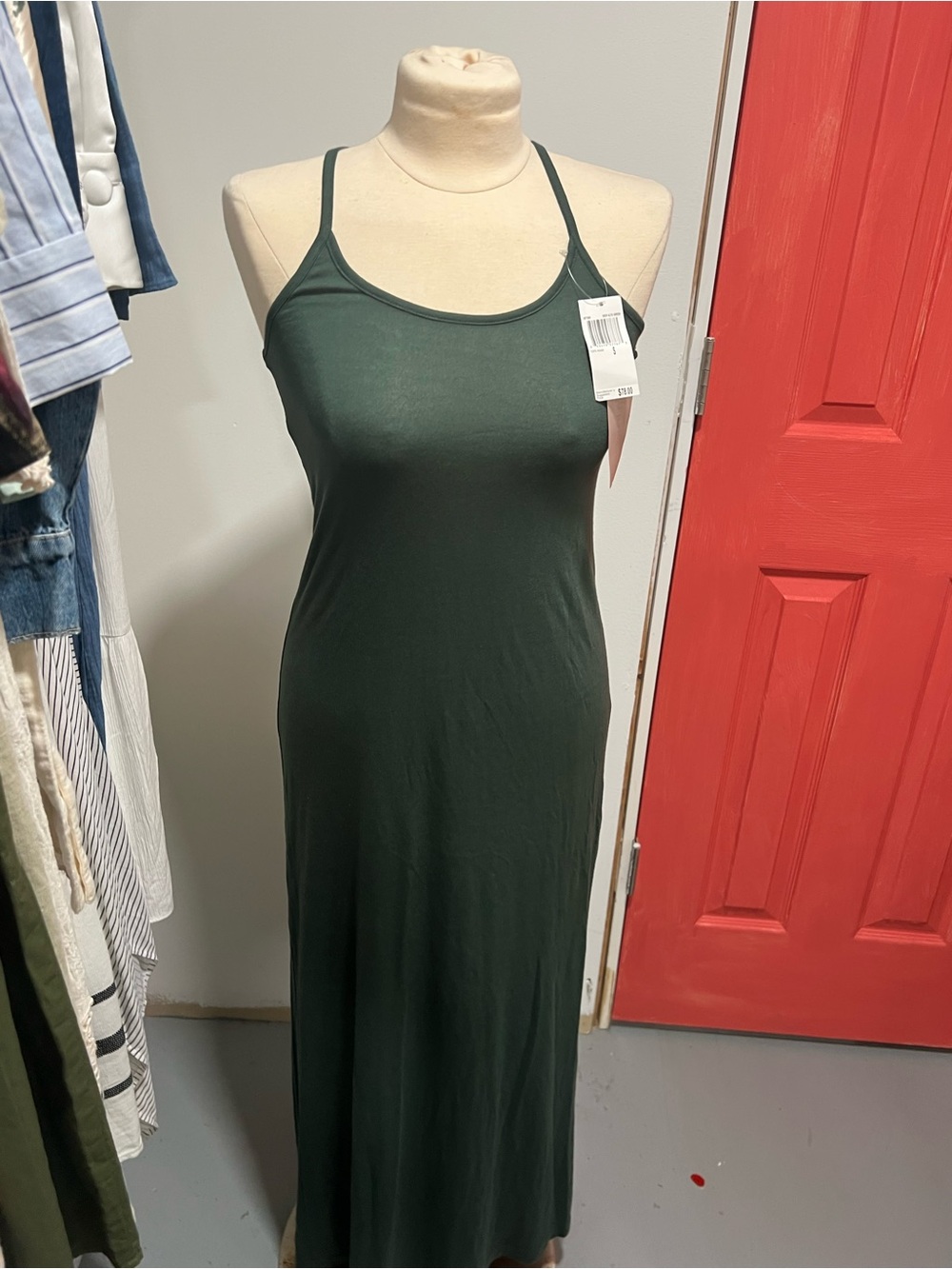 Philosophy Forest Green Spaghetti-Strap Maxi Dress